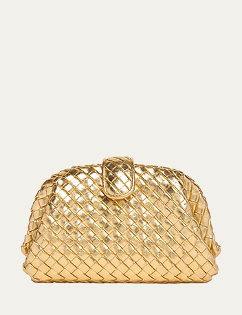 Bottega Veneta - Mini Lauren 1980 Metallic Leather Clutch Bag