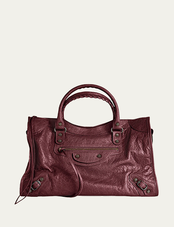 Balenciaga - Le City Medium Crinkled Leather Top-Handle Bag