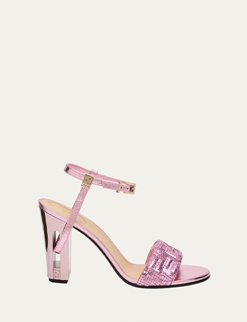 Fendi - Metallic Sequin Block-heel Sandals