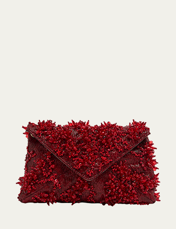 Dries Van Noten - Beaded Envelope Flap Clutch Bag