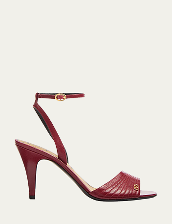 Valentino Garavani - Ladycrush Leather Ankle-Strap Sandals