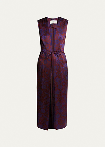Dries Van Noten - Romina Floral Drawstring Sleeveless Coat