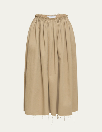 Gabriela Hearst - Chiara Frayed Poplin Midi Skirt