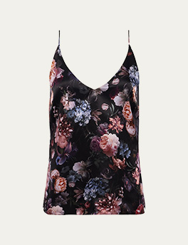 L'Agence - Gabriella V-Neck Floral Silk Tank Top