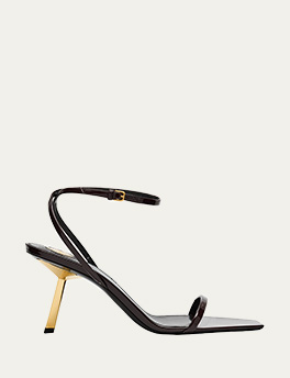 Saint Laurent - Lee Leather Ankle-Strap Sandals