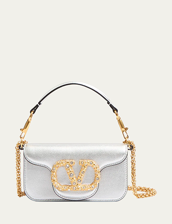 Valentino Garavani - Loco Small Metallic Leather Crossbody Bag