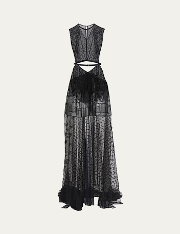 Stella McCartney - Chantilly Lace Cutout Maxi Dress