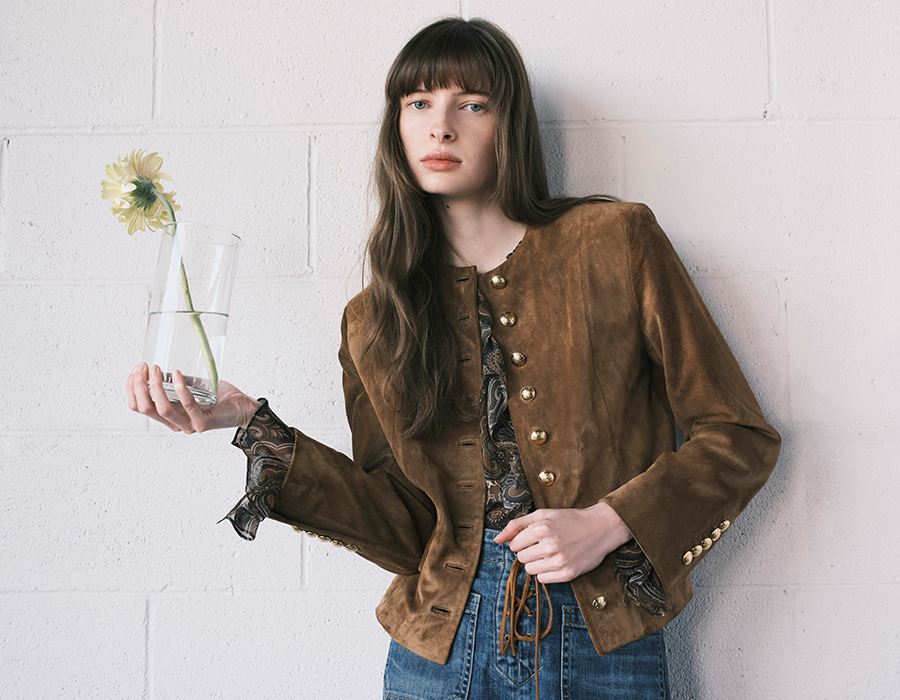Model wear Nili Lotan - Nanon Suede Jacket