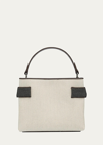 Brunello Cucinelli - Monili Canvas Top-Handle Bag