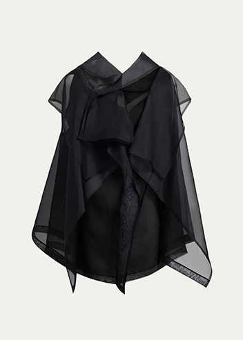 Khaite - Santana Oversized Ruffle Silk Organza Top