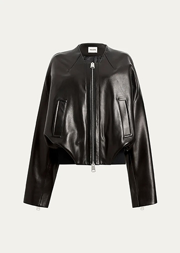 Khaite - Hewit Zip-Cuff Leather Jacket