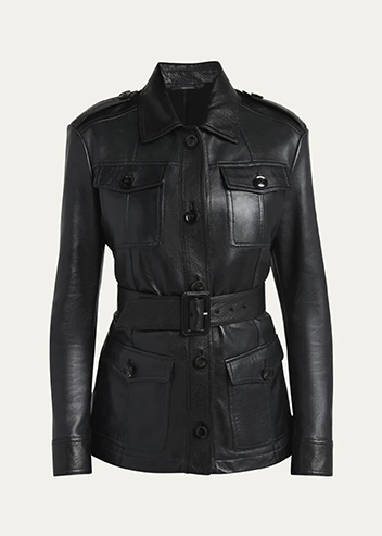 Tom Ford - Belted Button Down Leather Jacket