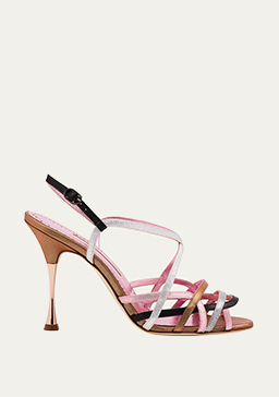 Manolo Blahnik - Rayaah Multicolor Strappy Slingback Sandals