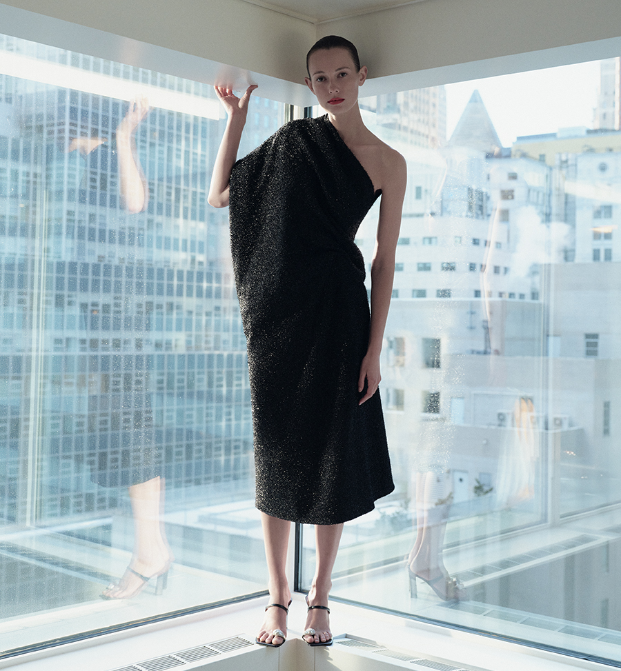 Model wears The Row - Black Dorota Maxi Dress