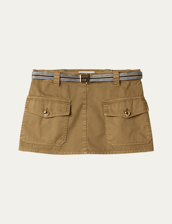 Miu Miu - Mid-Rise Mini Skirt with Belt