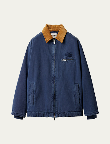 Miu Miu - Cotton Trucker Jacket with Corduroy Collar
