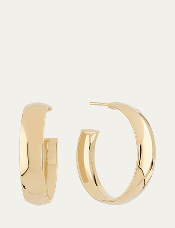 Lana - 24mm Curved Hoop Earrings in 14K Yellow Gold