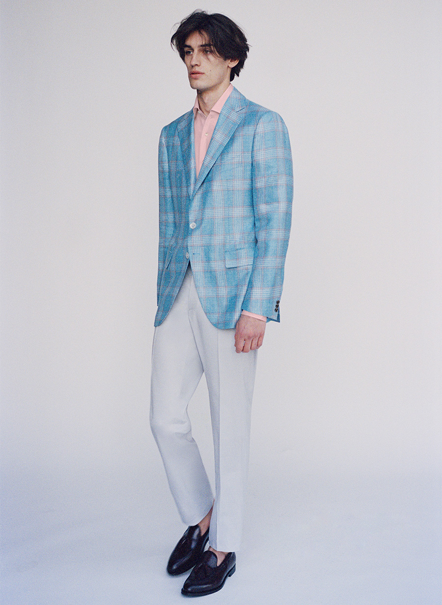 Model wears Cesare Attolini