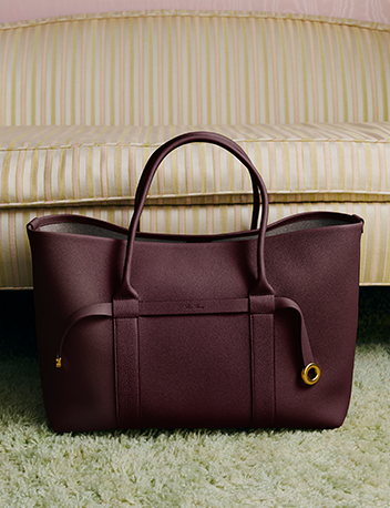 Loro Piana - Ghiera Grained Leather & Cashmere Tote Back in Azuki Beans Sun Gold