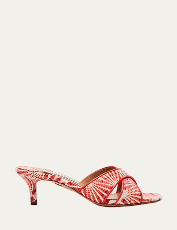 Aquazurra - Divine Raffia Summer Kitten Sandals