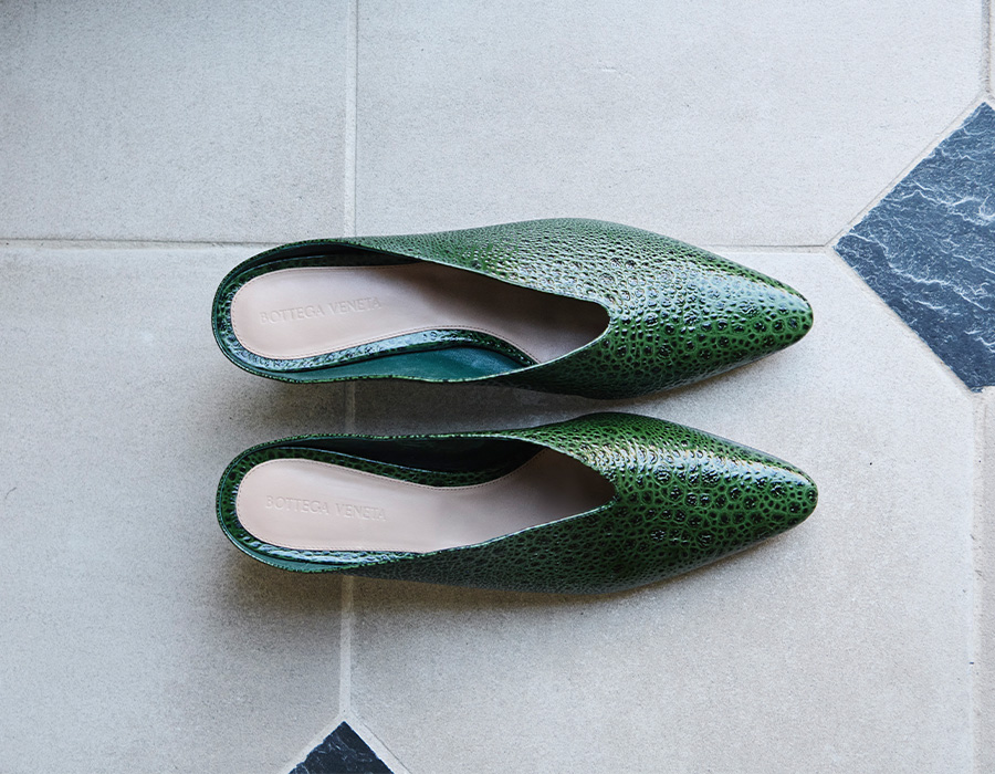 Bottega Veneta - Frog-Print Leather Kitten-Heel Mules