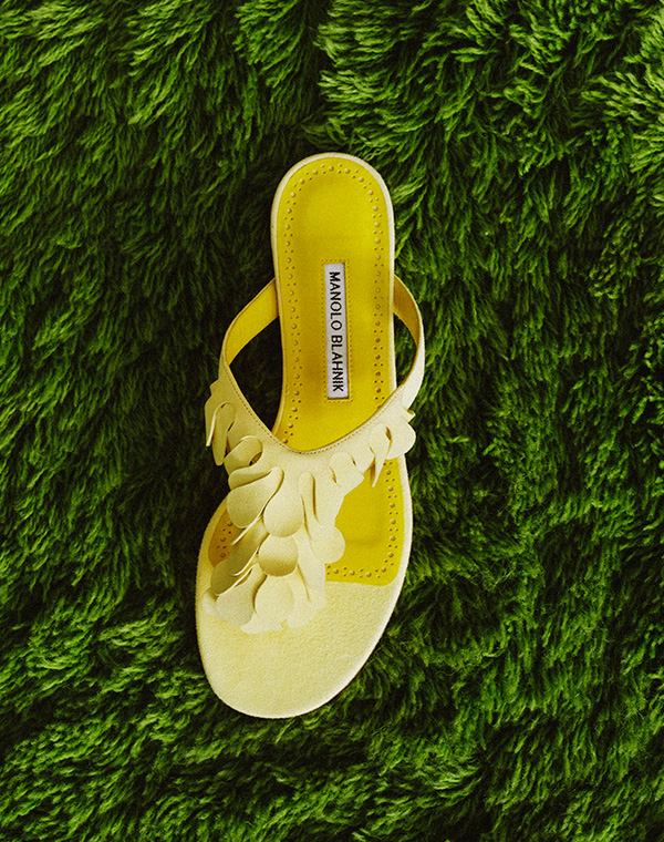 Manolo Blahnik - Tamako Suede Flat Sandals