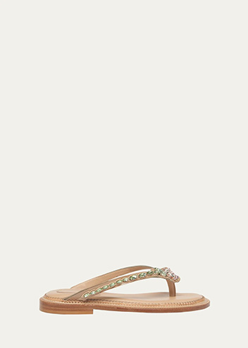 Simone Rocha - Flower Embellished Thong Flat Sandals
