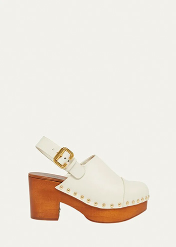 Chloé - Jeannette Leather Slingback Platform Clogs