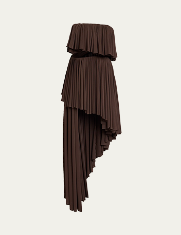 Alaïa - Strapless Ruffle Spiral Cutout Dress