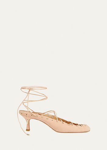 Chloé - Ghiles Suede Ankle-Wrap Pumps