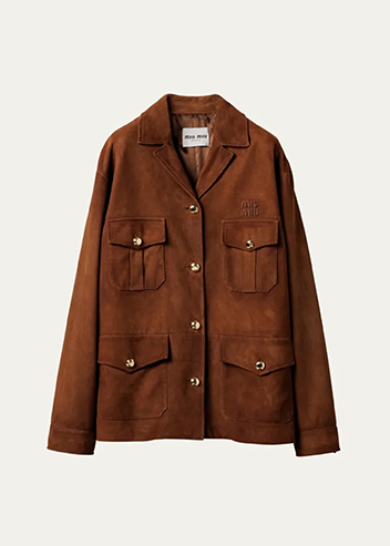 Miu Miu - Suede Long-Sleeve Jacket