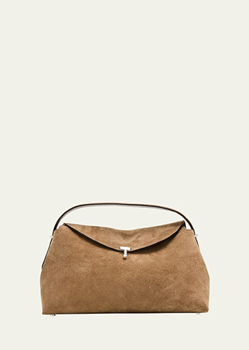 Toteme - T Lock Suede Top-Handle Bag