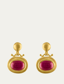 Prounis Jewelry - Small Ruby Bell Earrings