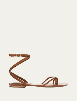 Veronica Beard - Allegra Suede Flat Ankle-Strap Sandals