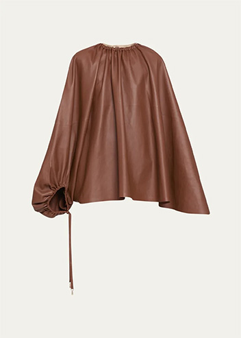 Gabriela Hearst - Wilmer Asymmetric Leather Cape Top