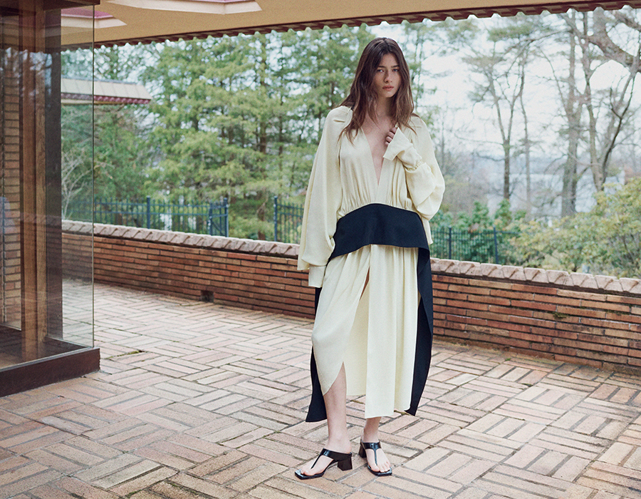 Model wears 16Arlington - Tilde Dress in Crepe