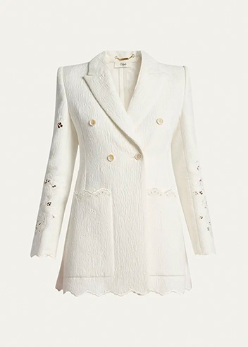 Chloé - Embroidered Spongy Jacquard Jacket