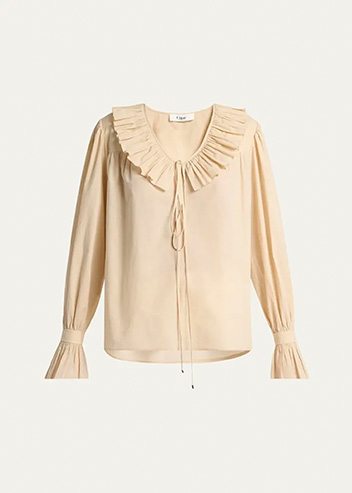 Chloé - Ruffle Cotton Voile Blouse