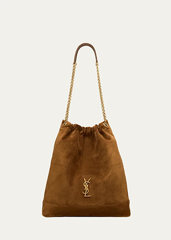 Saint Laurent - Jamie Large Pochon YSL Shoulder Bag in Quilted Suede