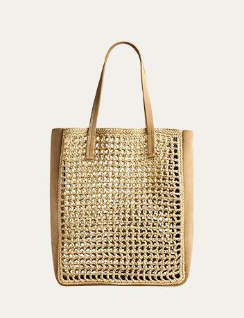 Khaite - Zoe Raffia and Suede Tote Bag
