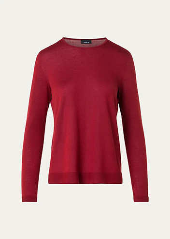 Akris - Cashmere-Silk Fine Gauge Seamless Knit Sweater