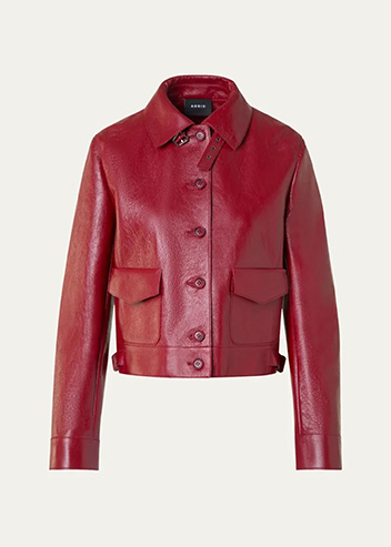 Akris - Peer Lacquered Leather Short Jacket