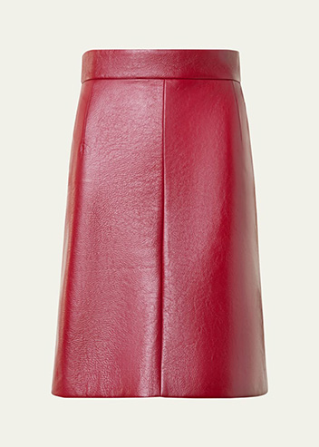 Akris - Lacquered Leather Short Skirt