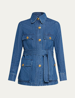 Valentino Garavani - Belted Button Down Denim Shirt