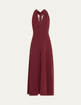 Proenza Schouler - Plunging Halter Twisted Matte Viscose Maxi Dress