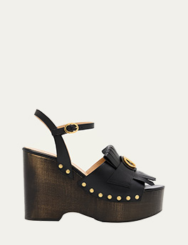 Valentino Garavani - VLogo Kiltie Wedge Platform Sandals