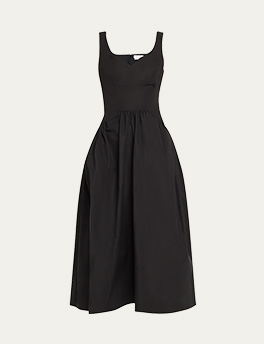 McQueen - Sweetheart Sleeveless Fit-&-Flare Midi Dress