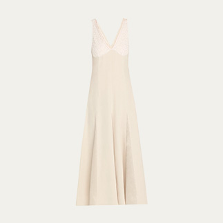 Maria McManus - V-Neck Lace Godet Dress