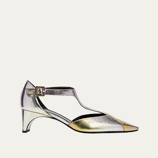 Pierre Hardy - Eddie Ombre Metallic T-strap Pumps