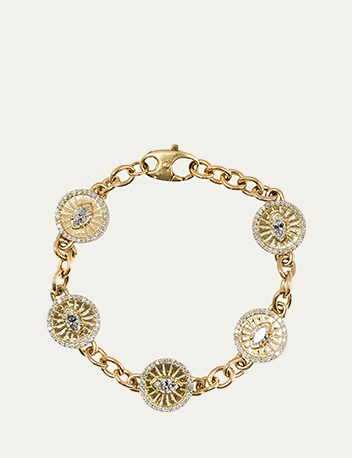 Dara Kaye - Evil Eye Medallic Chain Bracelet